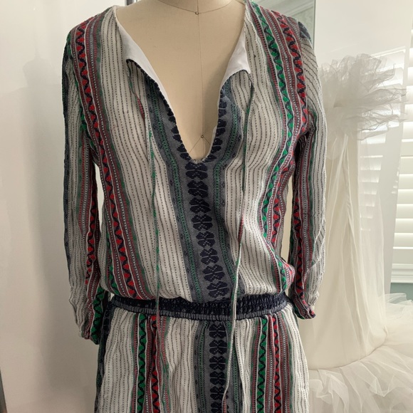 alice + olivia ‘Jolene’ Multi Printed Embroidered Dress Tunic - Picture 3 of 10